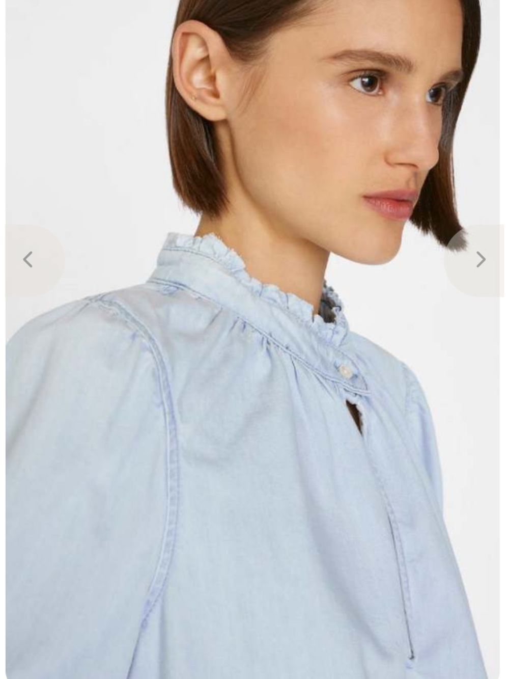 Frame Deep V Ruffle Collar Top - Picture 13 of 13